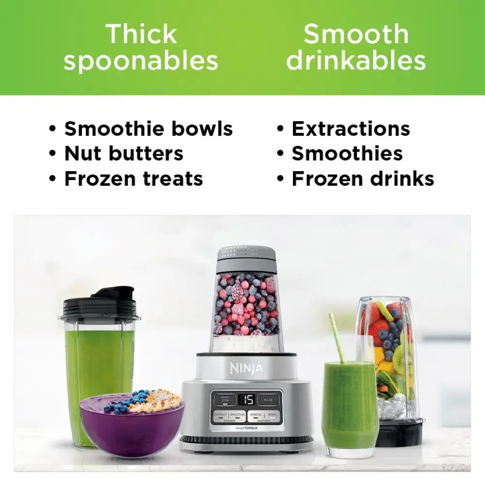 Ninja - Foodi Smoothie Bowl Maker and Nutrient Extractor 1200WP smartTORQUE 4 Auto-iQ Presets - Silver Ninja - Foodi Smoothie Bowl Maker and Nutrient Extractor 1200WP smartTORQUE 4 Auto-iQ Presets - Silver - Image 2