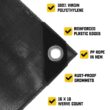 Core Tarps 20-ft x 20-ft Black Waterproof Commercial Polyethylene 20-mil Tarp