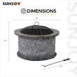 Sunjoy 31.89-in W Gray Clay Wood-Burning Fire Pit