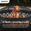 Sunjoy 30-in W Black Steel Wood-Burning Fire Pit
