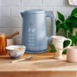Beautiful 1.7-Liter Electric Kettle 1500 W with One-Touch Activation, Cornflower Blue by Drew Barrymore Beautiful 1.7-Liter Electric Kettle 1500 W with One-Touch Activation, Cornflower Blue by Drew Barrymore