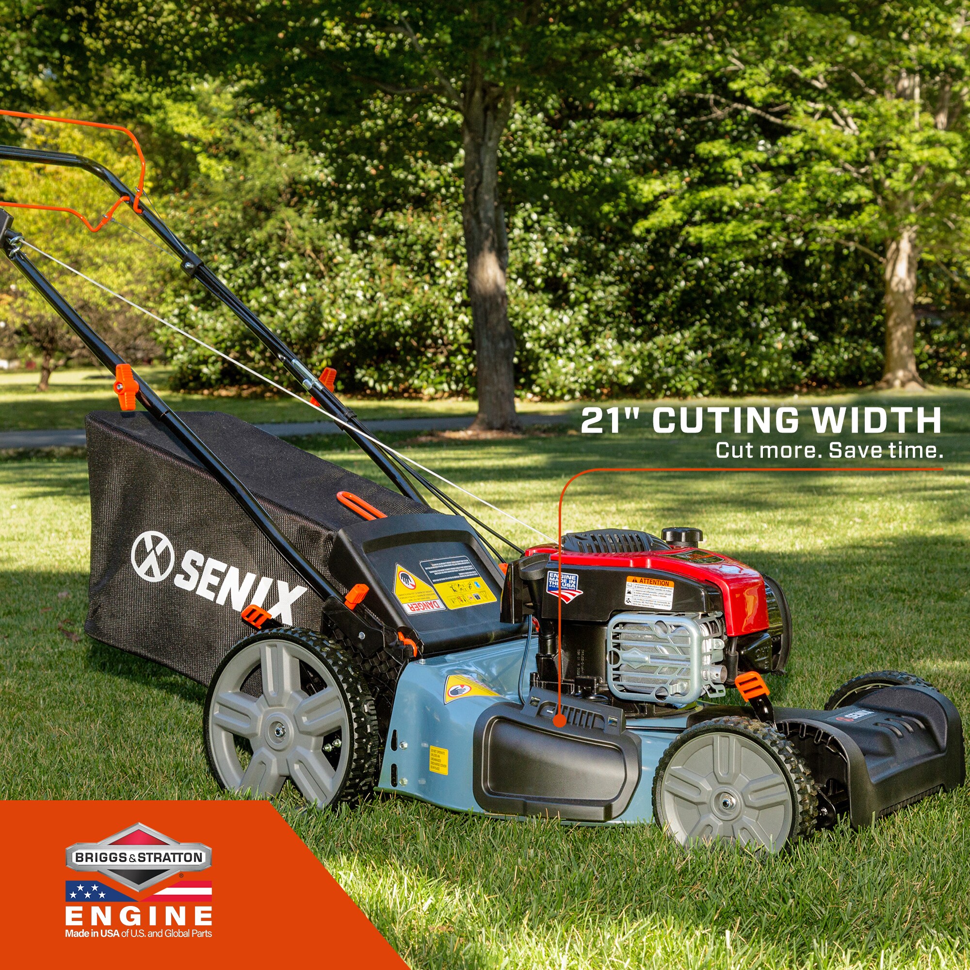 SENIX 21-in Gas Self-propelled Lawn Mower with 150-cc Briggs and Stratton Engine SENIX 21-in Gas Self-propelled Lawn Mower with 150-cc Briggs and Stratton Engine - Image 12