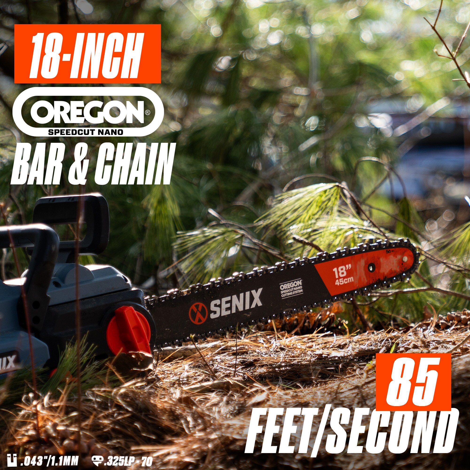 SENIX 60-volt Max 18-in Battery 4 Ah Chainsaw (Battery and Charger Included) SENIX 60-volt Max 18-in Battery 4 Ah Chainsaw (Battery and Charger Included) - Image 9