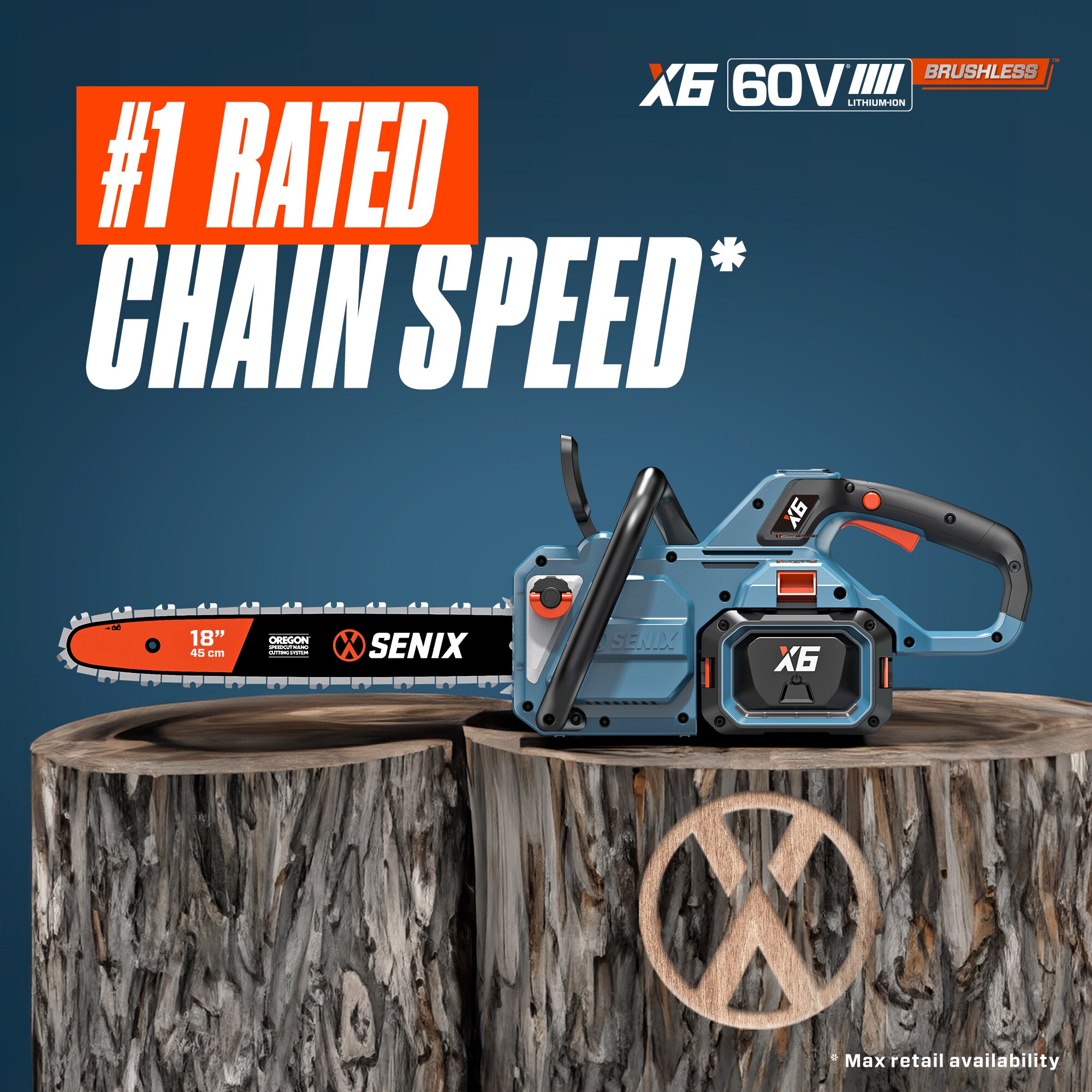 SENIX 60-volt Max 18-in Battery 4 Ah Chainsaw (Battery and Charger Included) SENIX 60-volt Max 18-in Battery 4 Ah Chainsaw (Battery and Charger Included) - Image 10