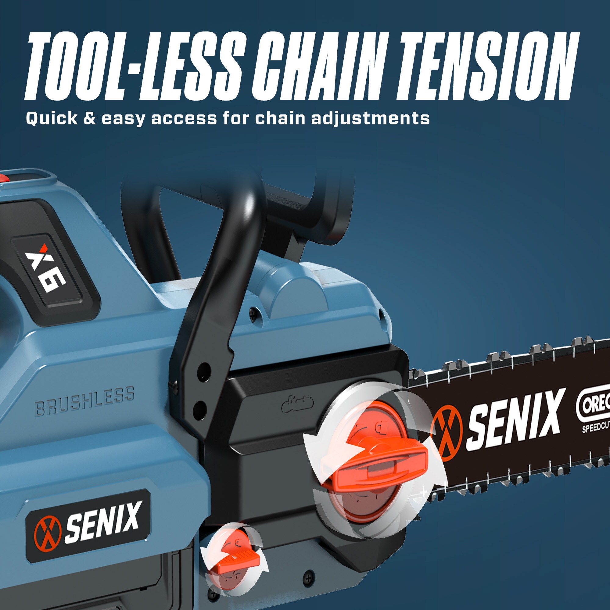 SENIX 60-volt Max 18-in Battery 4 Ah Chainsaw (Battery and Charger Included) SENIX 60-volt Max 18-in Battery 4 Ah Chainsaw (Battery and Charger Included) - Image 7