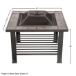 Nature Spring 6-Piece Fire Pit Table 30-in W Black Steel Wood-Burning Fire Pit