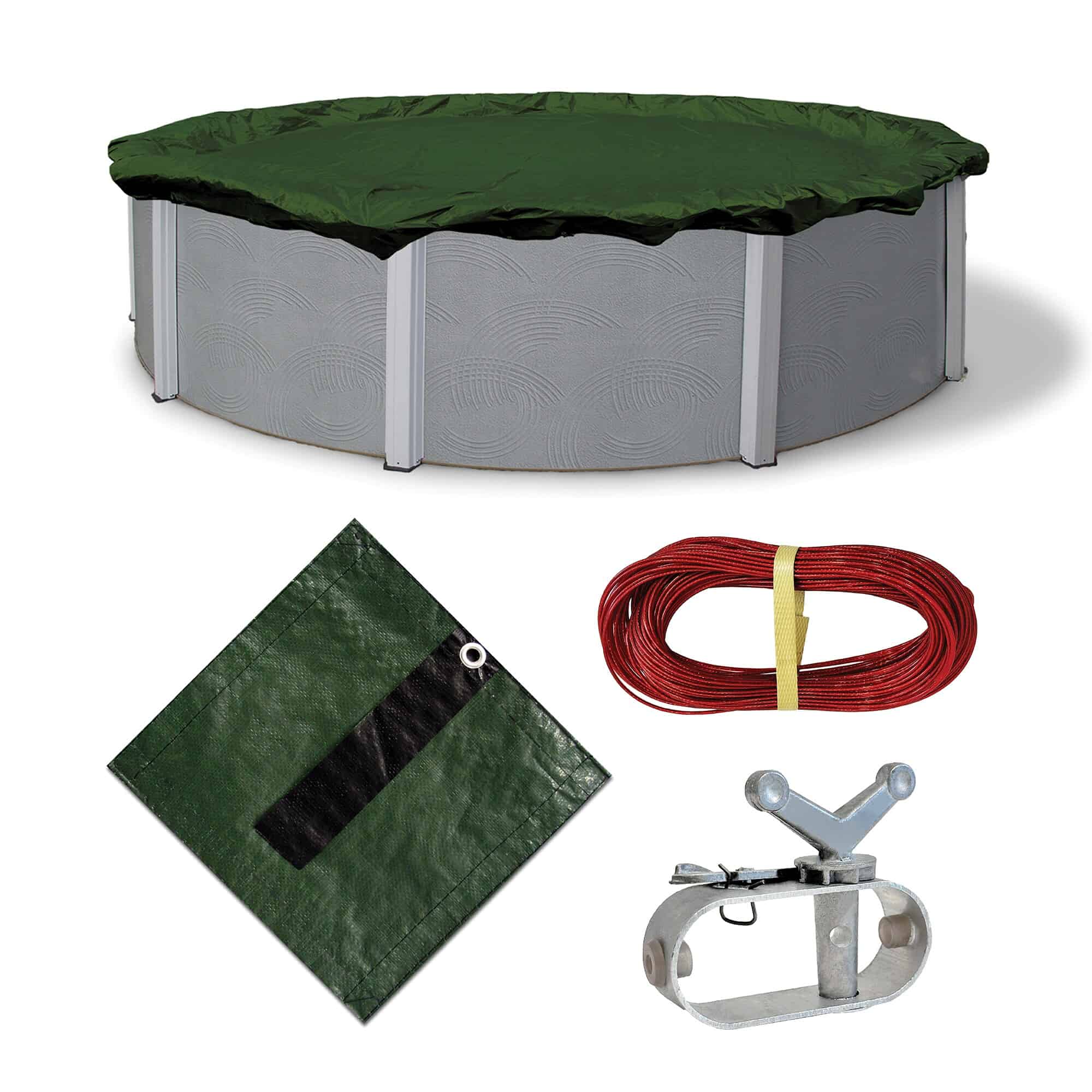 Blue Wave 32-ft x 32-ft Silver Polyethylene Winter Round Pool Cover Blue Wave 28-ft x 28-ft Silver Polyethylene Winter Round Pool Cover