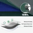 Kesfitt Tarp Heavy Duty Waterproof 12x16FT,16 Mil Thick Tarps Tear&Fade Resistant, UV Resistant, Poly Tarp Cover (Green/Blue)