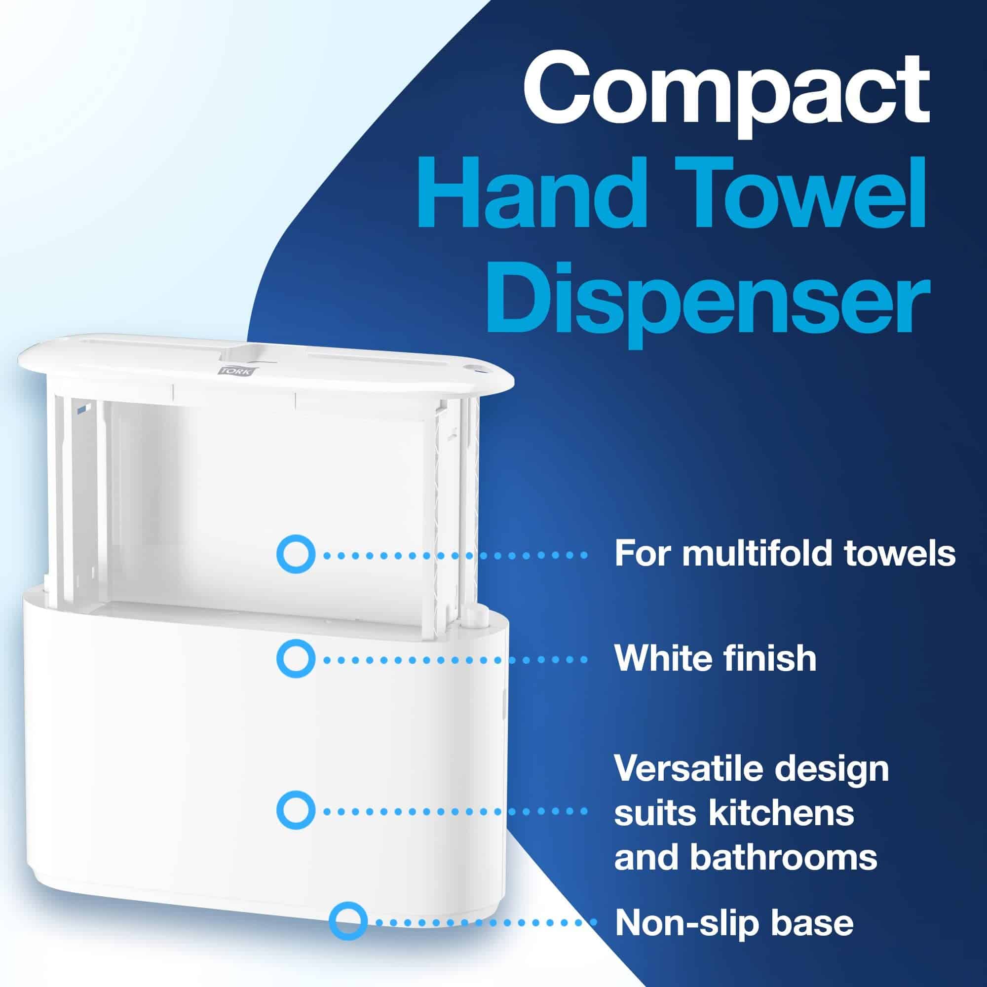 Tork Xpress Paper Towel Dispenser, White, Compact for Home Use, Fits H2 Hand Towels Tork Xpress Paper Towel Dispenser, White, Compact for Home Use, Fits H2 Hand Towels - Image 8