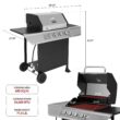 Royal Gourmet 4-Burner Propane Gas Grill with Warming Rack, Outdoor BBQ Grill with 34,000 BTUs Output, Black & Silver Royal Gourmet 4-Burner Propane Gas Grill with Warming Rack, Outdoor BBQ Grill with 34,000 BTUs Output, Black & Silver