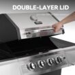 Royal Gourmet 4-Burner Propane Gas Grill with Warming Rack, Outdoor BBQ Grill with 34,000 BTUs Output, Black & Silver Royal Gourmet 4-Burner Propane Gas Grill with Warming Rack, Outdoor BBQ Grill with 34,000 BTUs Output, Black & Silver