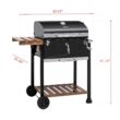 Royal Gourmet CD1824M 24-Inch Charcoal Grill, BBQ Smoker with Handle and Folding Table, Black, Medium