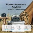 EF ECOFLOW Portable Power Station RIVER 2, 256Wh LiFePO4 Battery/ 1 Hour Fast Charging, 2 Up to 600W AC Outlets
