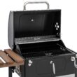 Royal Gourmet CD1824M 24-Inch Charcoal Grill, BBQ Smoker with Handle and Folding Table, Black, Medium