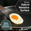 HexClad Hybrid Nonstick 14-Inch Frying Pan with Steel Lid, Great for Braising, Dishwasher and Oven Safe