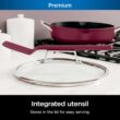 Ninja, Cookware, Steamer, Strainer Basket, Glass Lid and Spatula, Foodi NeverStick PossiblePan, Premium Set, Cherry Tart, CW102RD