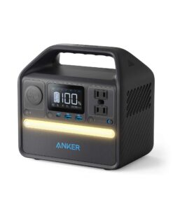 Anker 521 Portable Power Station Upgraded with LiFePO4 Battery, 256Wh 6-Port PowerHouse, 2 AC Outlets