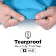 Teal Elite 20x40 Heavy Duty Tarp Waterproof -12mil Thick Pool Tarp Cover, 20x40 Tarp UV Resistant, Rip & Tear Proof with Metal Grommets