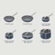 Ninja CW39010MM NeverStick Ceramic Pro 10-Piece Cookware Set, Non-Stick Pots & Pans Set with Glass Lids, Blue