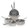 Ninja CW39010ST NeverStick Ceramic Pro,Non-Stick Pots & Pans Set with Glass Lids, PTFE Free