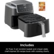 Ninja Air Fryer Pro 4-in-1 with 5 QT Capacity, Air Fry, Roast, Reheat, Dehydrate, Air Crisp Technology, Grey, AF141
