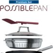 Ninja, Cookware, Steamer, Strainer Basket, Glass Lid and Spatula, Foodi NeverStick PossiblePan, Premium Set, Cherry Tart, CW102RD