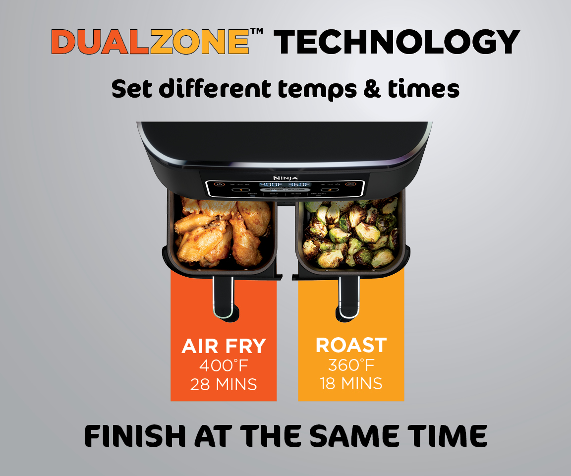 Ninja Foodi DZ100 4-in-1, 8-qt., 2-Basket Air Fryer with DualZone Technology Ninja Foodi DZ100 4-in-1, 8-qt., 2-Basket Air Fryer with DualZone Technology - Image 11