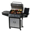 MASTER COOK Gas Grill, BBQ 4-Burner Cabinet Style Grill Propane with Side Burner, Stainless Steel