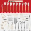 Kaluns 50 PCS Silicone Kitchen Utensils Set Complete Kitchen Set, Khaki