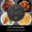 Ninja FN101GY Crispi Air Fryer, Microwave, Freezer & Dishwasher Safe, Non Toxic Glass Portable Cooking System
