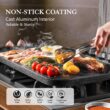 SENSARTE Nonstick Griddle Grill Pan, Pro-Grid Reversible Grill & Griddle Pan, Two Burner Cast Aluminum Griddle, 19.5" x 10.7"