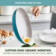 GreenPan Nova Healthy Ceramic Nonstick 10-Piece Cookware Pots and Pans Set, PFAS & PFOA-Free, Deep Teal