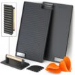 Cast Iron Griddle, Reversible Grill/Griddle, Cast Iron Press, Pan Scraper, Pinch Mitts (9.5