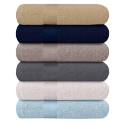 KAHAF Collection 6-Pack Bath Towels - Lightweight - Extra Absorbent - Shower towels (Multi, 27 inchesx54 inches)
