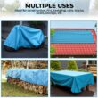 Teal Elite 20x40 Heavy Duty Tarp Waterproof -12mil Thick Pool Tarp Cover, 20x40 Tarp UV Resistant, Rip & Tear Proof with Metal Grommets