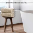 Tens Towels Extra Large Bath Towels 30 x 60 Inches, Super Soft and Absorbent, Beige