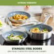 GreenPan Treviso 10 Piece Cookware Set, Non-Toxic PFAS-Free Stainless Steel Ceramic Nonstick Coating, Induction Suitable