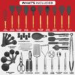 Kaluns 50 PCS Silicone Kitchen Utensils Set Complete Kitchen Set, Gray