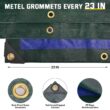 Kesfitt Tarp Heavy Duty Waterproof 12x16FT,16 Mil Thick Tarps Tear&Fade Resistant, UV Resistant, Poly Tarp Cover (Green/Blue)