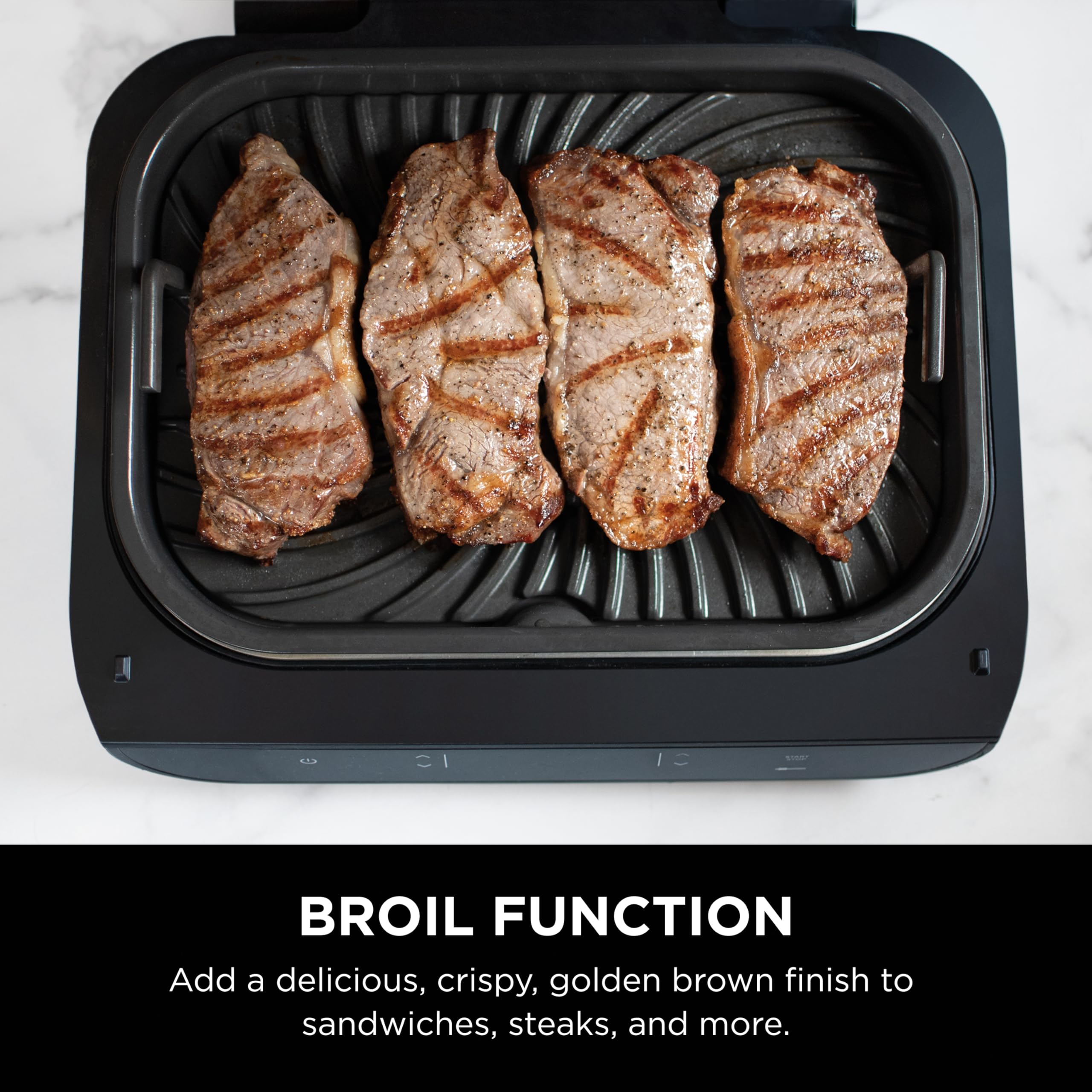 Ninja FG551 Foodi Smart XL 6-in-1 Indoor Grill with Air Fry, Roast, Bake, Broil & Dehydrate, Smart Thermometer, Black/Silver Ninja FG551 Foodi Smart XL 6-in-1 Indoor Grill with Air Fry, Roast, Bake, Broil & Dehydrate, Smart Thermometer, Black/Silver - Image 9