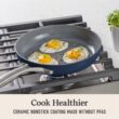 Calphalon Premier Ceramic Nonstick 8" and 10" Frying Pan Set, Midnight Blue