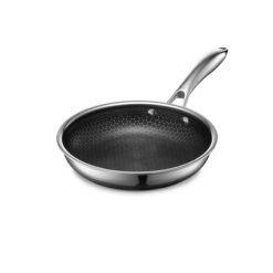 HexClad Hybrid Nonstick Frying Pan, 8-Inch, Stay-Cook Handle, Dishwasher and Oven Safe, Induction-Ready, Compatible with All Cooktops