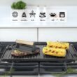 Cast Iron Reversible Grill/Griddle Set with Press, Scraper & Mitts - Pre-Seasoned, Non-Stick - 16.75" x 9.5"