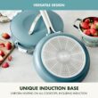 GreenPan Nova Healthy Ceramic Nonstick 10-Piece Cookware Pots and Pans Set, PFAS & PFOA-Free, Deep Teal