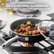 GreenPan Swift Healthy Ceramic Nonstick, 12 Piece Cookware Pots and Pans Set, Black