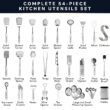 Home Hero Stainless Steel Kitchen Utensils Set - Nonstick Stainless Steel Cooking Utensils Set (54 Pcs)