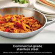 Ninja C90030 Everclad Commercial-Grade Stainless Steel 12" Fry Pan, Tri-Ply Pans, Oven Safe to 600°F, PTFE Safe, Stainless