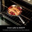 Ninja C90030 Everclad Commercial-Grade Stainless Steel 12" Fry Pan, Tri-Ply Pans, Oven Safe to 600°F, PTFE Safe, Stainless