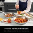 Ninja C90030 Everclad Commercial-Grade Stainless Steel 12" Fry Pan, Tri-Ply Pans, Oven Safe to 600°F, PTFE Safe, Stainless