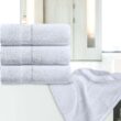 White Classic Luxury Bath Towels Set of 4 Large - 700 GSM Cotton Ultra Soft Bath Towels 27x54, Plush Shower Towels, White